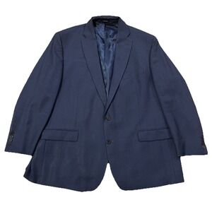 Lauren Ralph Lauren Blazer Men's 50L Navy Blue Window Pane Wool Blend Sport Coat